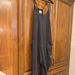 Black Sleeveless Jumpsuit with Pockets fp movement